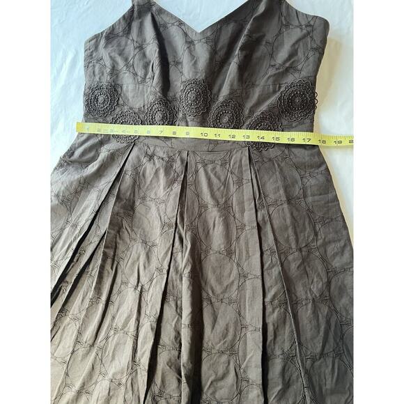 VTG Talbots Dress Embroidered Brown SZ 14 Classic Beach Cruise Summer - Picture 7 of 10